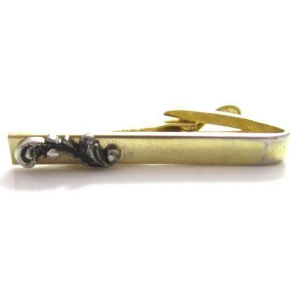 Vintage Gold Plated Art‎ Nouveau Style Small TIE CLIP Clasp*Men's Jewelry